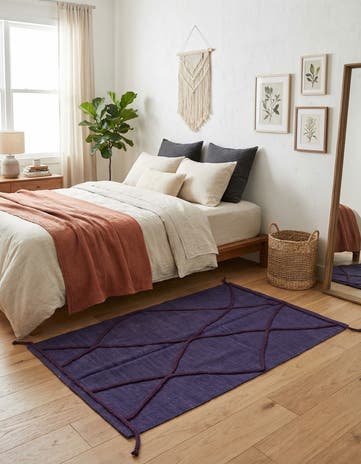 3' 5 x 5' Hand Knotted Moroccan Wool Rug