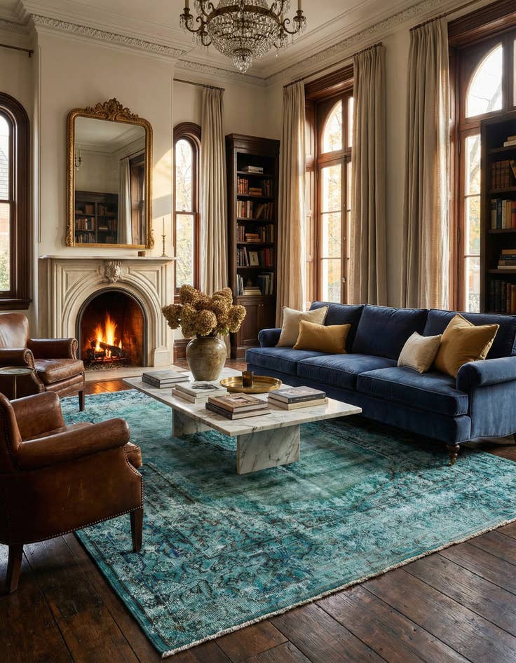 Detail image of  6' 10 x 9' 10 Vintage Royal Wool Rug