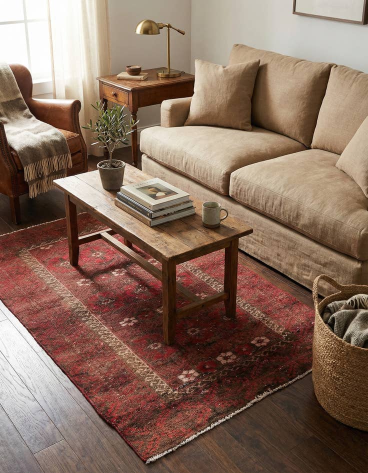 Detail image of 3' x 4' 6  Hand Knotted Ultra Vintage Persian Wool Rug