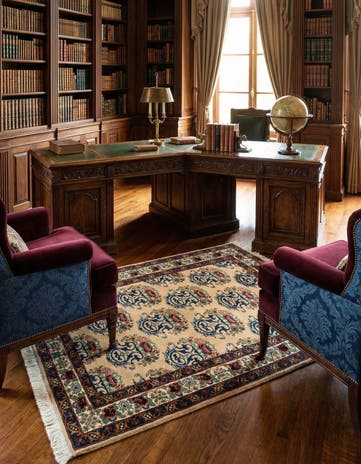 3' 3 x 4' 7 Hand Knotted Bidjar Persian Wool Rug
