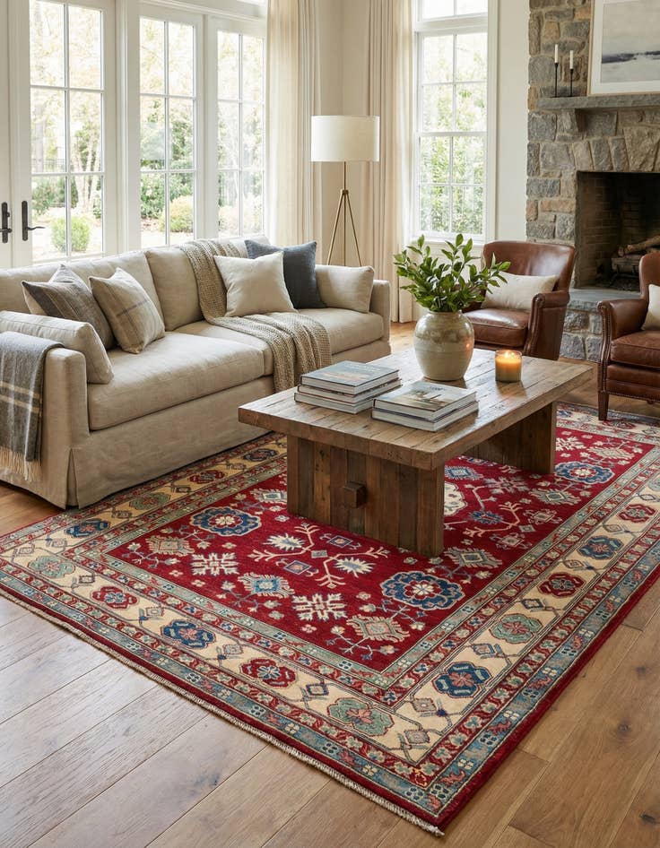 Detail image of  6' 5 x 10' 3  Hand Knotted Kazak Rug