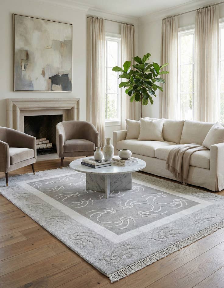 Detail image of  3' 10 x 5' 11  Hand Knotted Darya Wool Rug