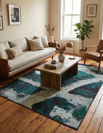 4' 6 x 6' 2 Hand Knotted Ultra Vintage Persian Wool Rug