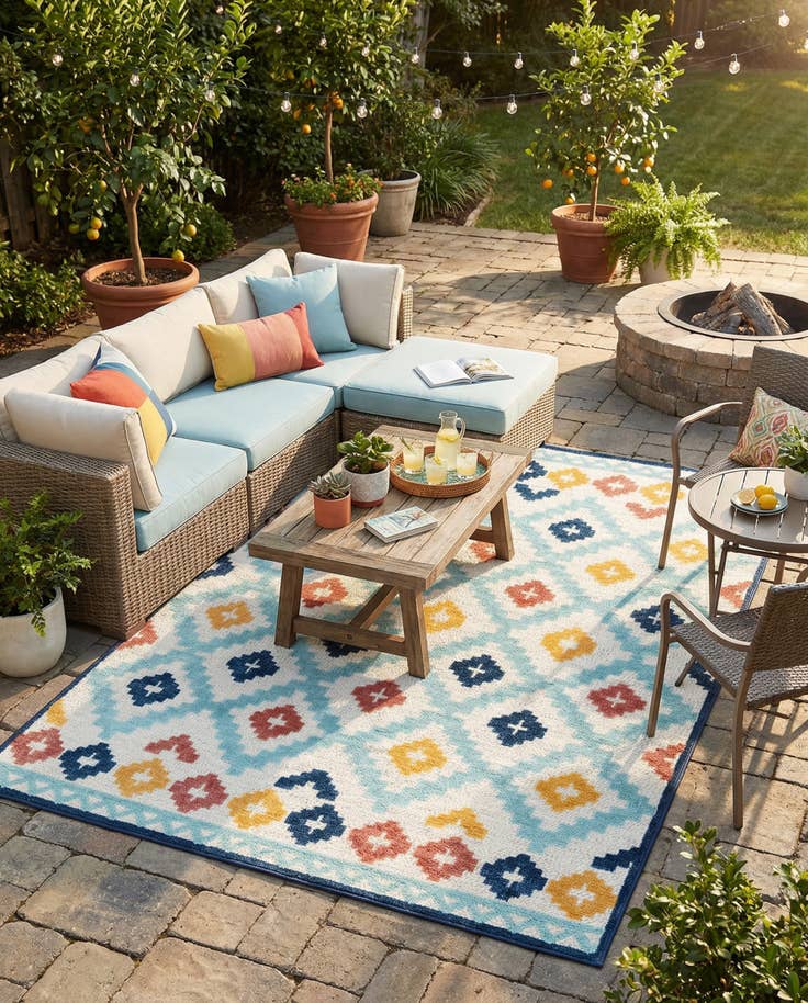 Detail image of 7' x 10' Easy-Clean Belize Indoor / Outdoor Rug