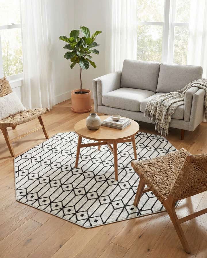 5' 3 x 5' 3 Lattice Trellis Octagon Rug