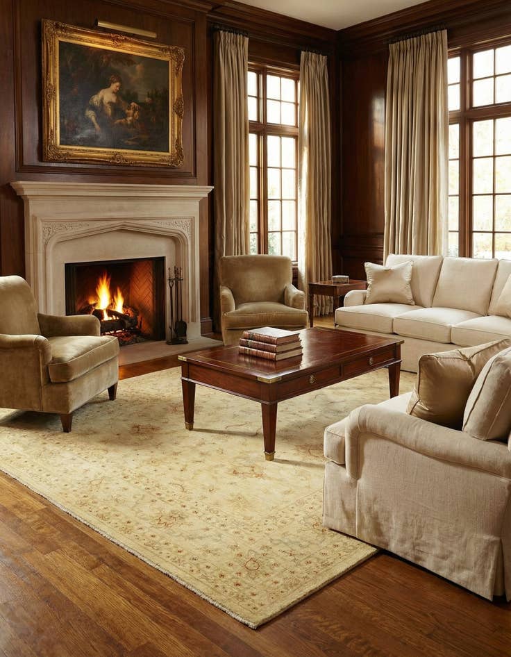 Detail image of 7' 1 x 10'  Hand Knotted Peshawar Ziegler Rug