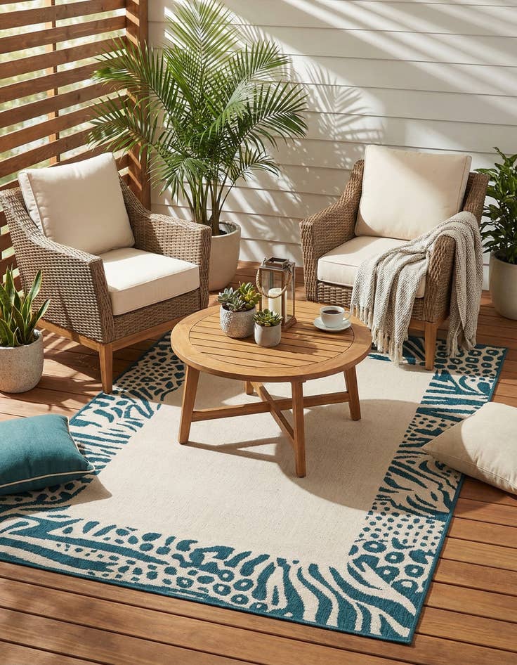 Detail image of 4' x 6'  Washable Safari Indoor / Outdoor Rug