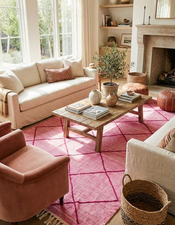 4' 8 x 7' 8 Hand Knotted Moroccan Wool Rug