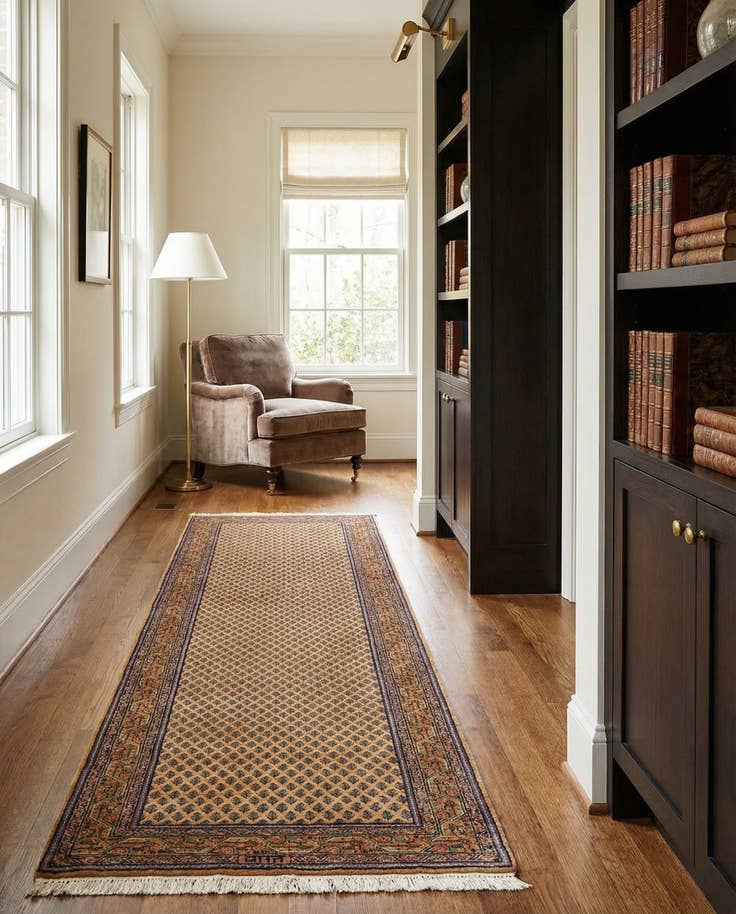 Detail image of 2' 8 x 11' 2 Hand Knotted Mir Wool Runner Rug