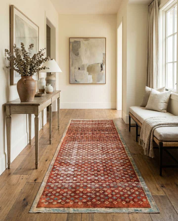 3' 4 x 9' 5 Hand Knotted Ultra Vintage Persian Wool Runner Rug