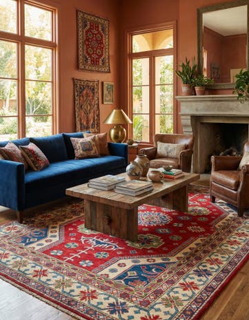 6' 2 x 9' Hand Knotted Kazak Rug