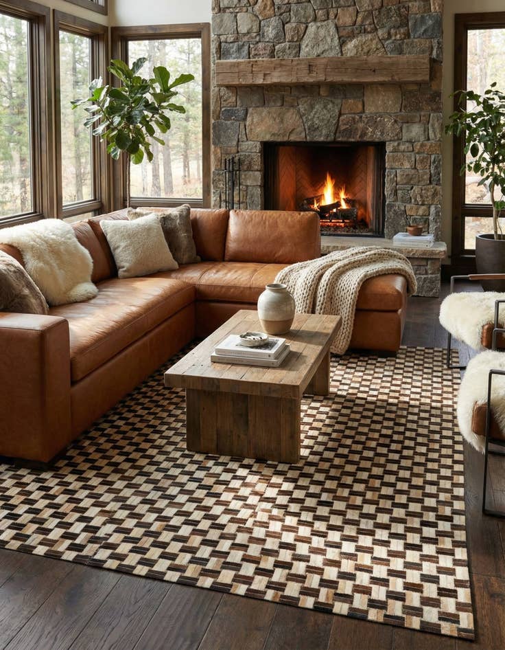 Detail image of  7' 7 x 9' 10 Cowhide - Patchwork Rug