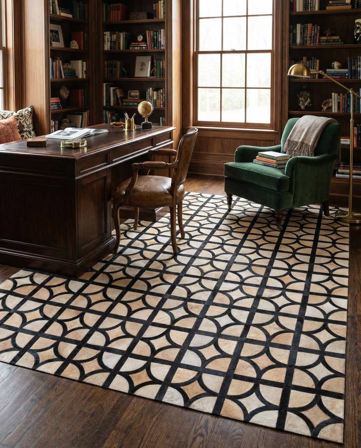 Detail image of 5' x 7' 10 Cowhide Leather Rug