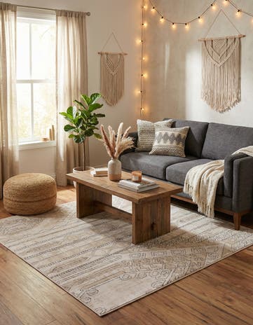Ivory Oregon Square Rug