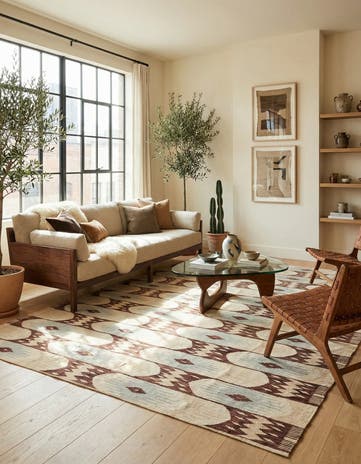 6' 10 x 9' 4 Hand Woven Kilim Modern Wool Rug