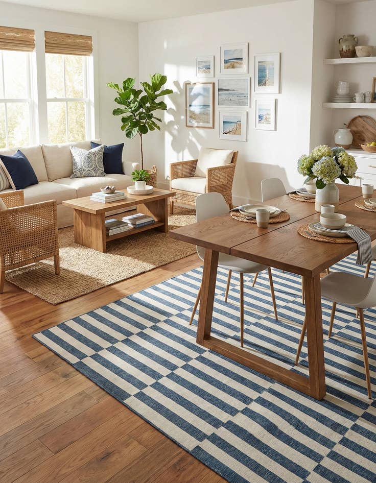 Detail image of  10' x 13'  Washable Ribbon Indoor / Outdoor Rug