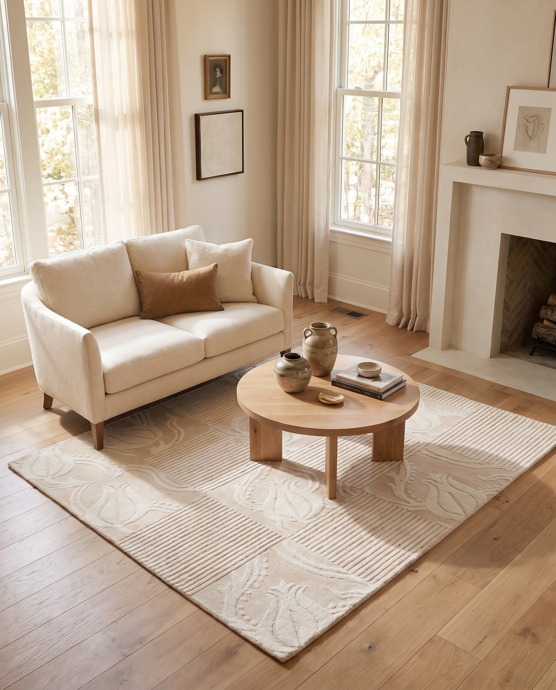 5' 1 x 6' 5 Hand Knotted Darya Wool Rug
