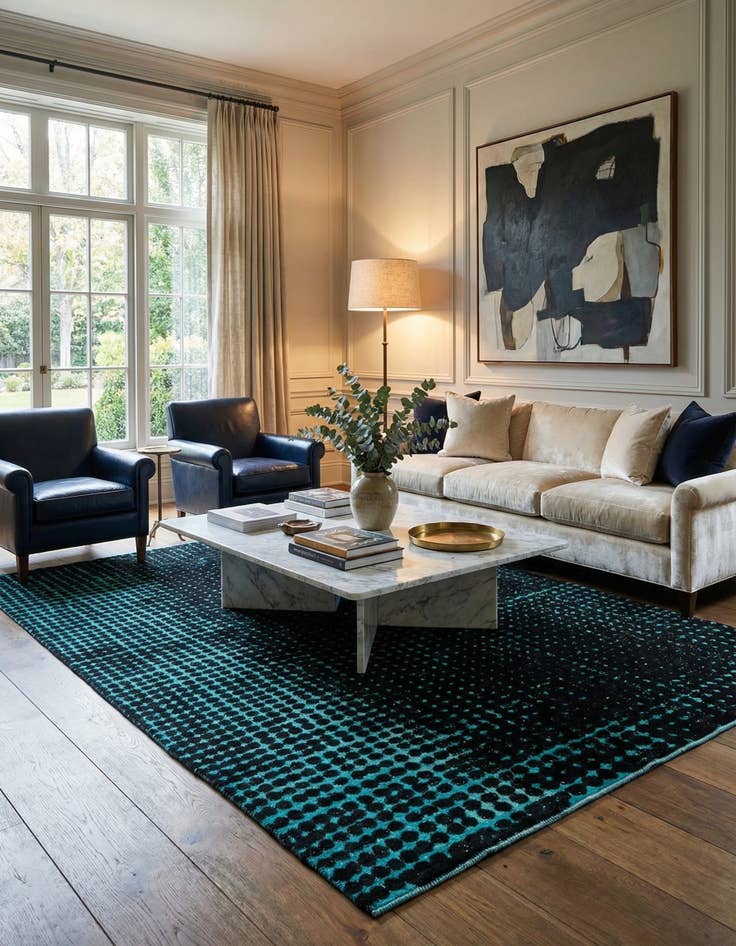 Detail image of  7' 9 x 9' 9  Hand Knotted Darya Wool Rug