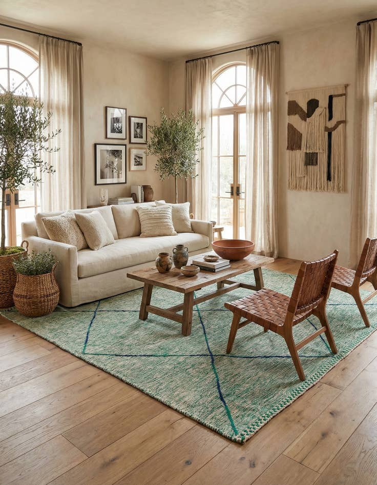 Detail image of 6' 8 x 9' 9  Hand Knotted Moroccan Wool Rug