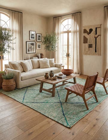6' 8 x 9' 9 Hand Knotted Moroccan Wool Rug