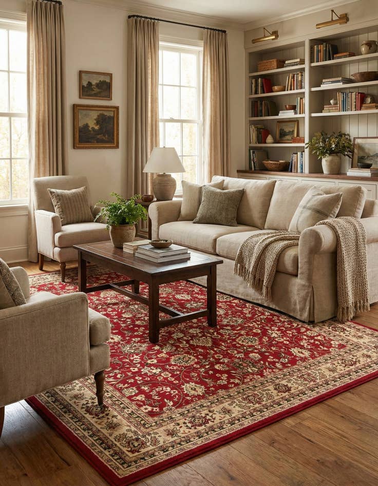 Detail image of 9' x 12' Kashan Design Rug