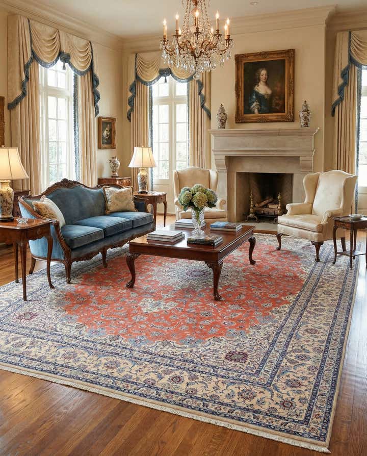 14' 9 x 21' 6 Hand Knotted Nain Persian Rug