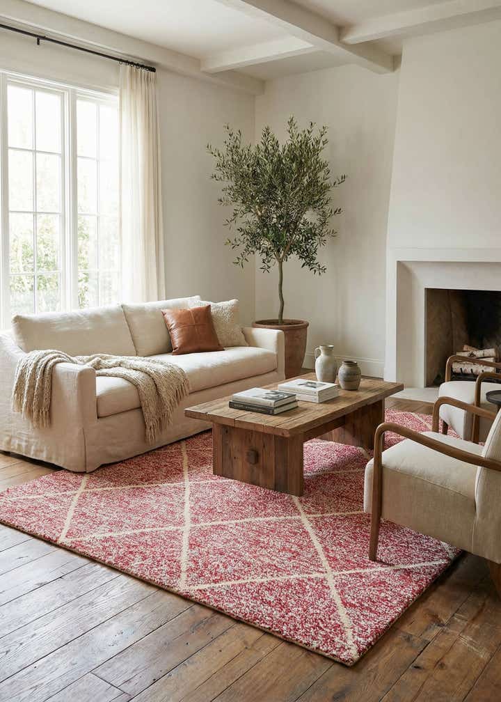 8' x 10' 4 Hand Knotted Moroccan Wool Rug