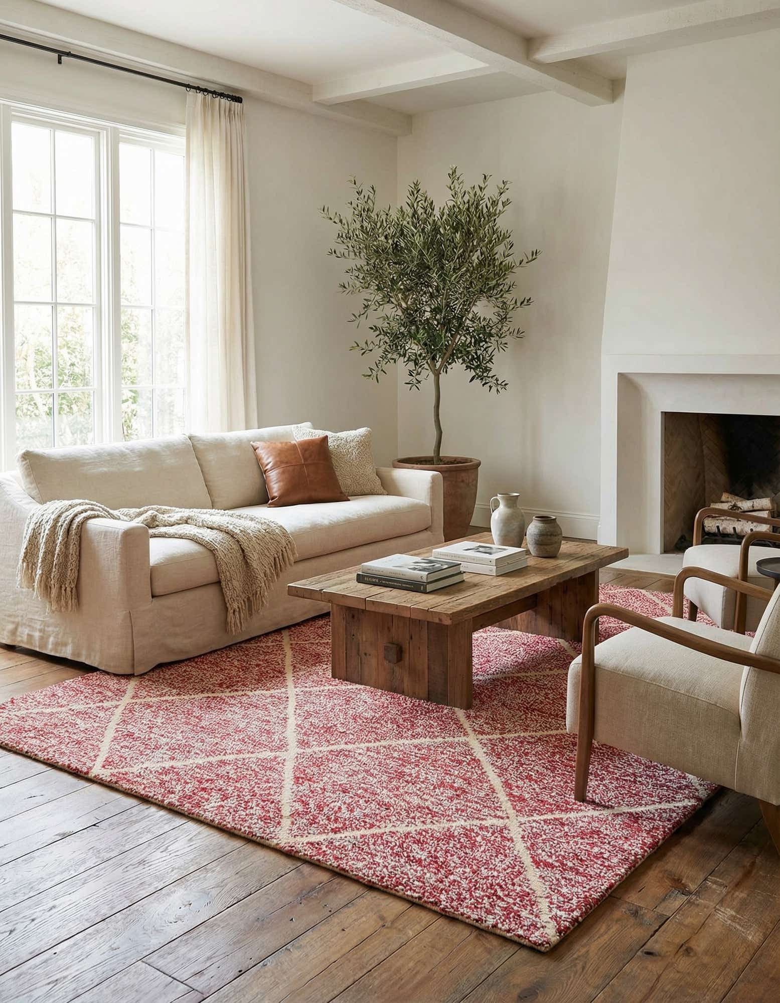 8' x 10' 4 Hand Knotted Moroccan Wool Rug