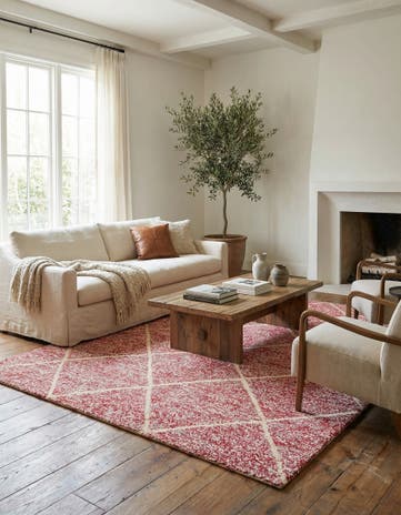 8' x 10' 4 Hand Knotted Moroccan Wool Rug