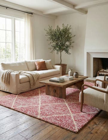 8' x 10' 4 Hand Knotted Moroccan Wool Rug