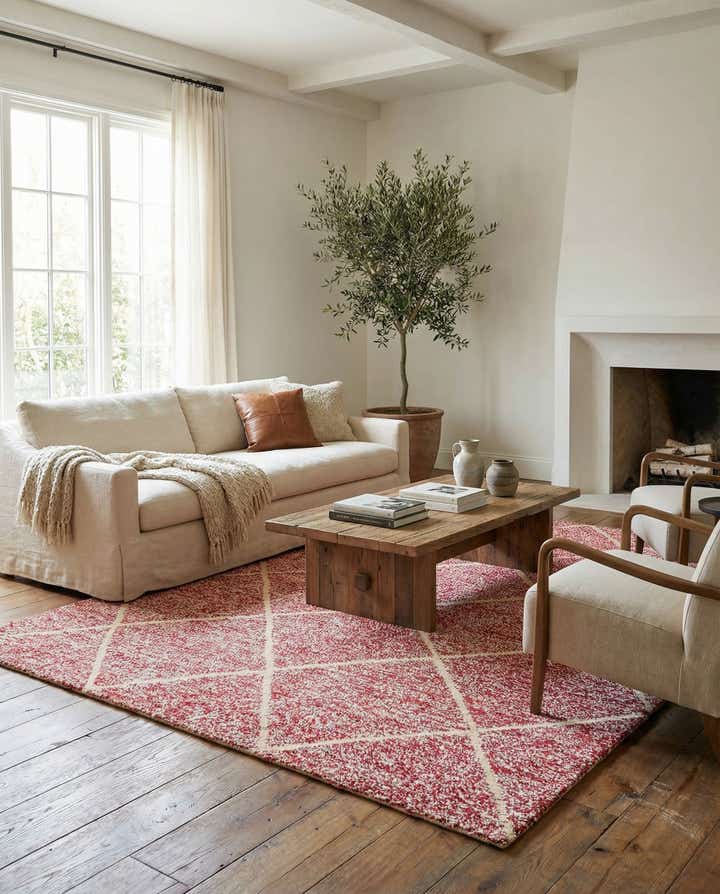 8' x 10' 4 Hand Knotted Moroccan Wool Rug