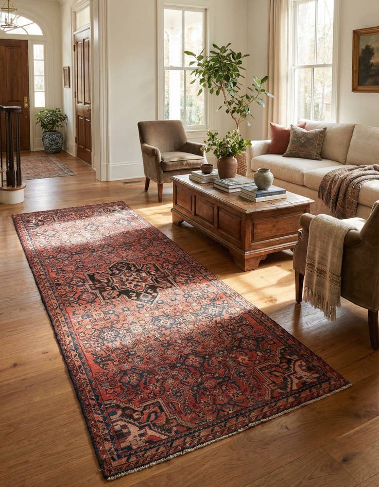 Detail image of 3' 10 x 9' 6  Hand Knotted Ultra Vintage Persian Wool Runner Rug