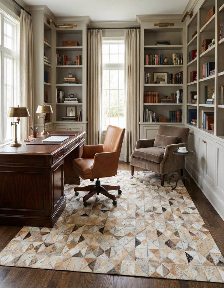 Detail image of 5' 4 x 7' 6 Cowhide Stocks Rug