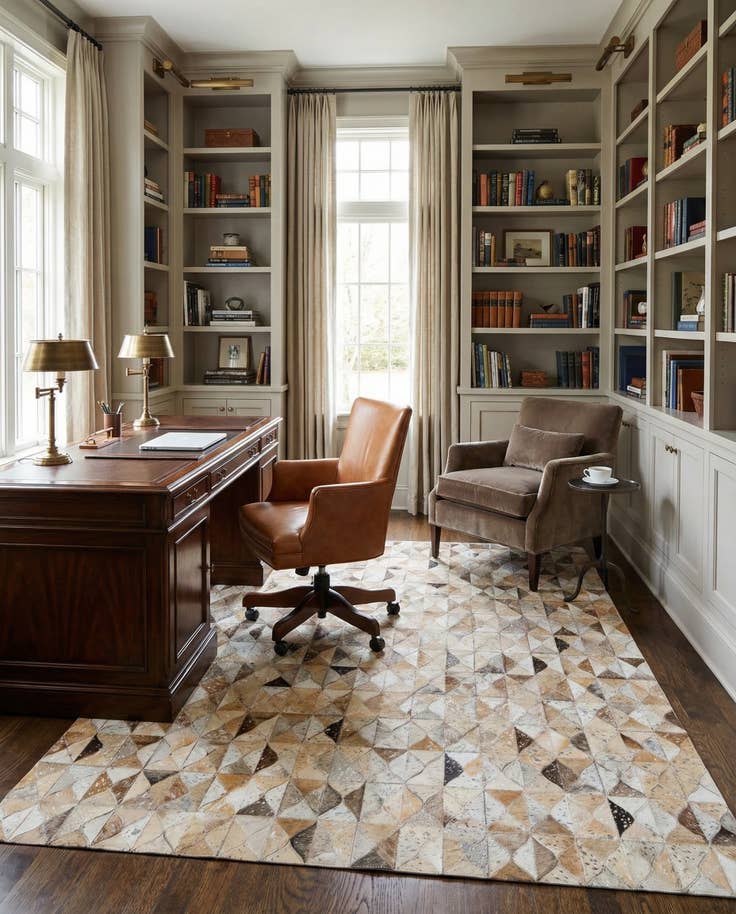 Detail image of 5' 4 x 7' 6 Cowhide Stocks Rug