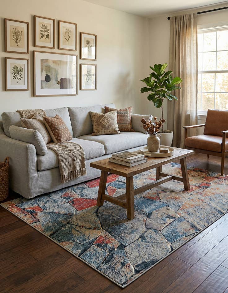 Detail image of 6' x 9' Easy-Clean Modern Indoor / Outdoor Rug