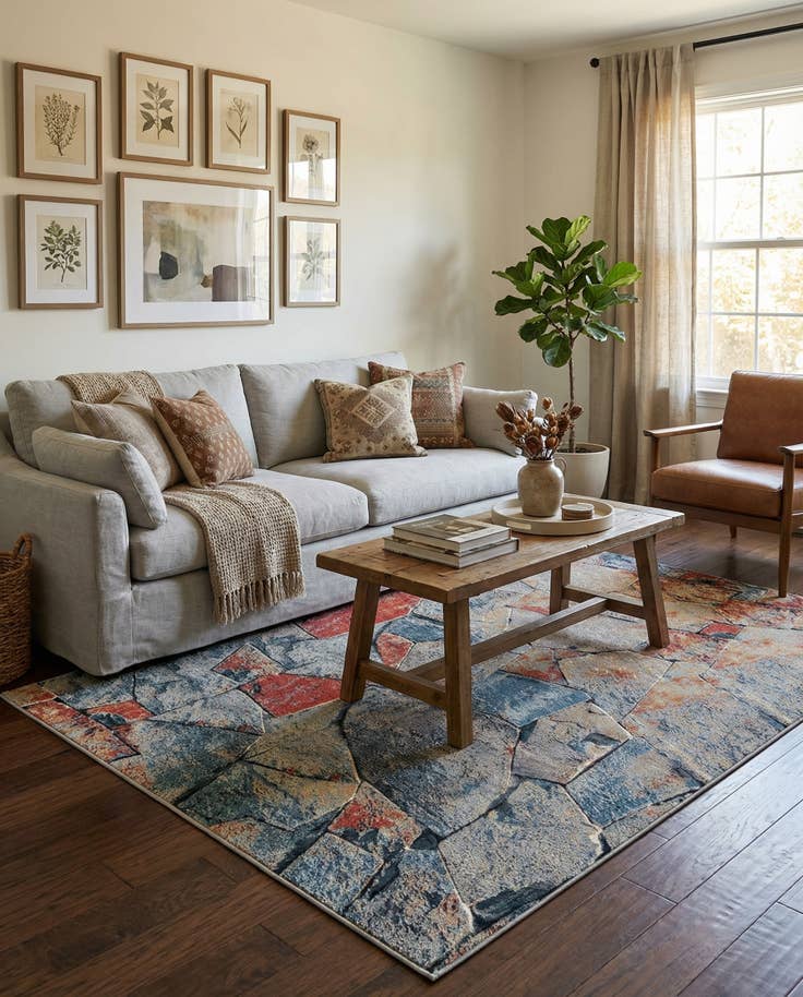 Detail image of 6' x 9' Easy-Clean Modern Indoor / Outdoor Rug