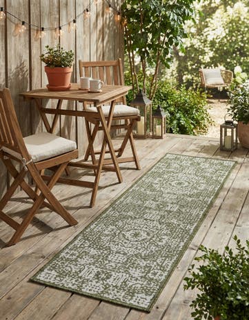 2' x 8' Easy-Clean Traditional Indoor / Outdoor Runner Rug