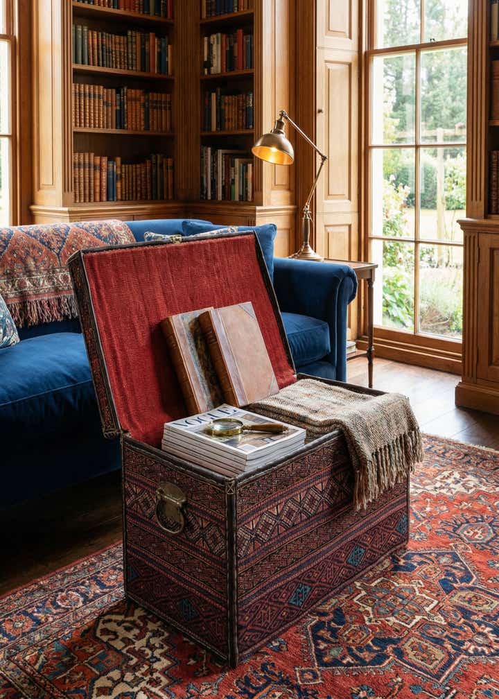 1' 3 x 2' 5 Hand Knotted Furniture Trunk