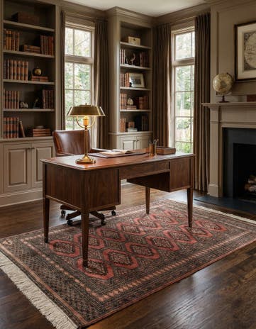 4' 3 x 6' 5 Hand Knotted Bokhara Oriental Wool Rug