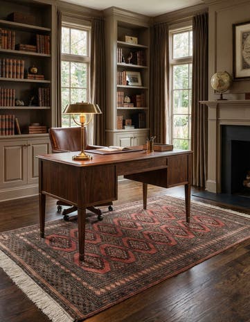 4' 3 x 6' 5 Hand Knotted Bokhara Oriental Wool Rug