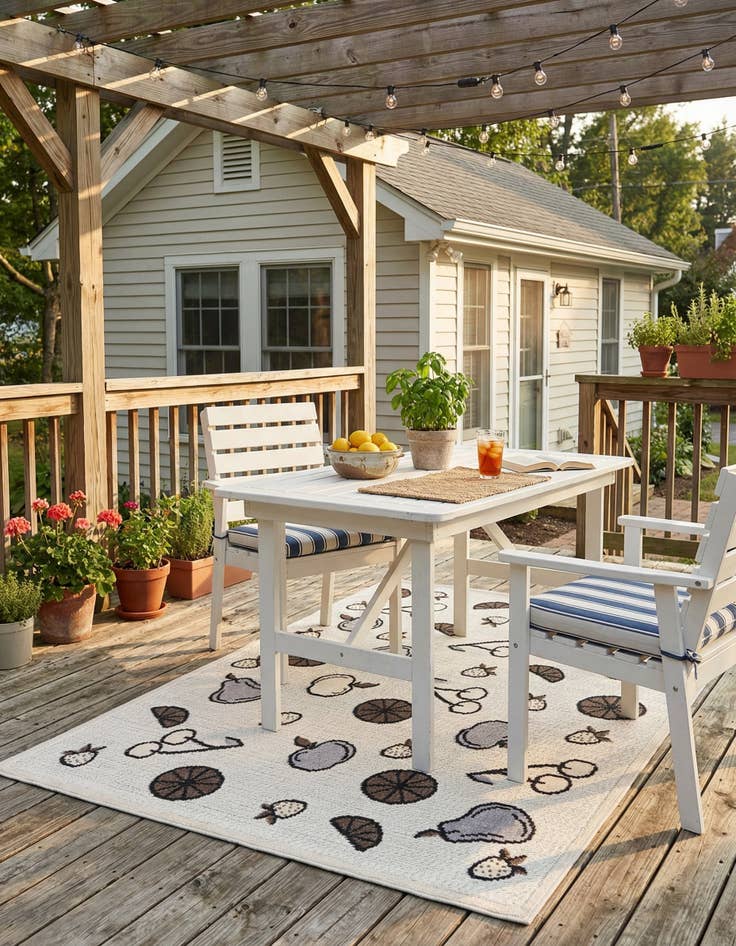 Detail image of  5' x 7' 7  Washable  Indoor / Outdoor Rug