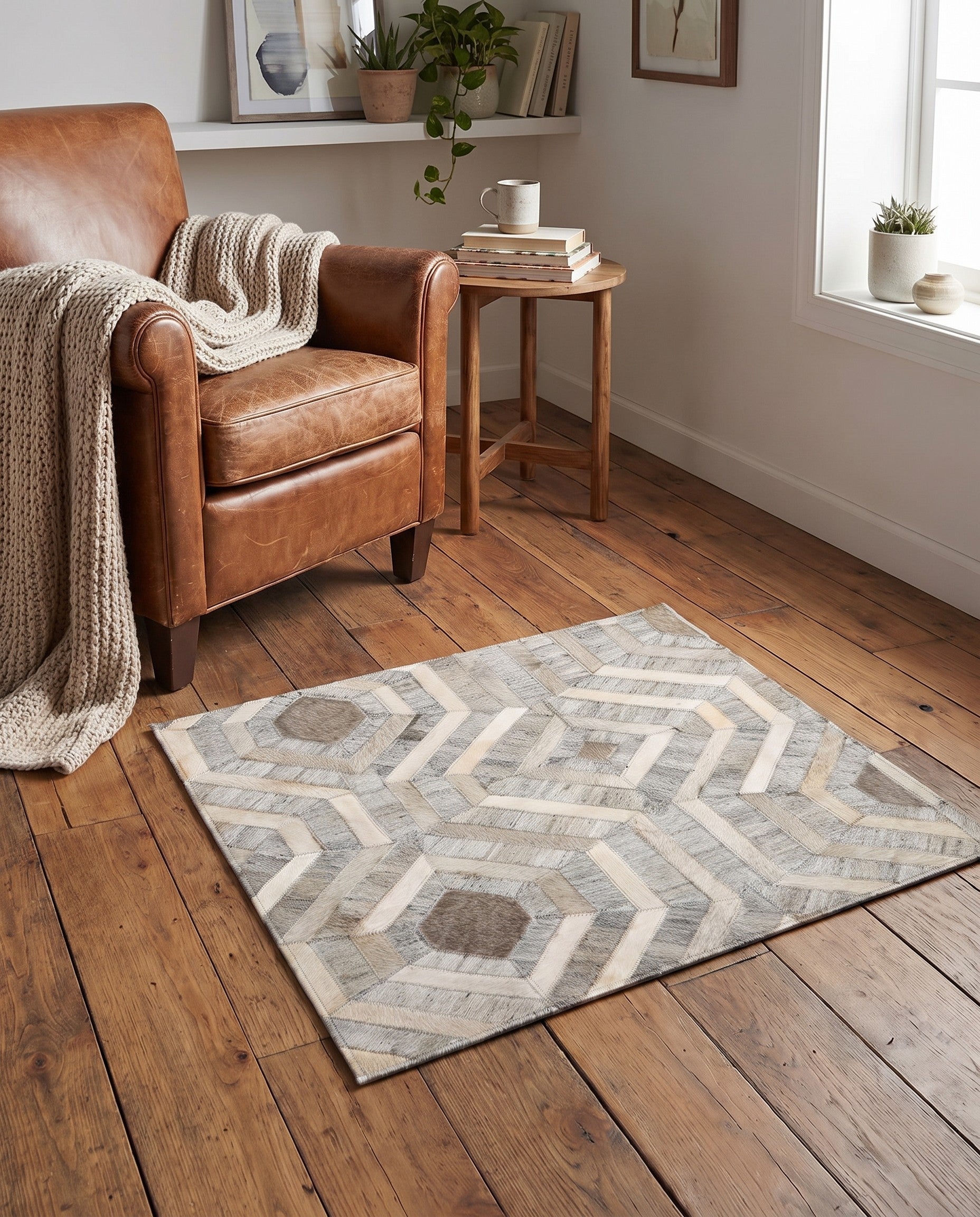2' 2 x 3' 1 Cowhide Rug