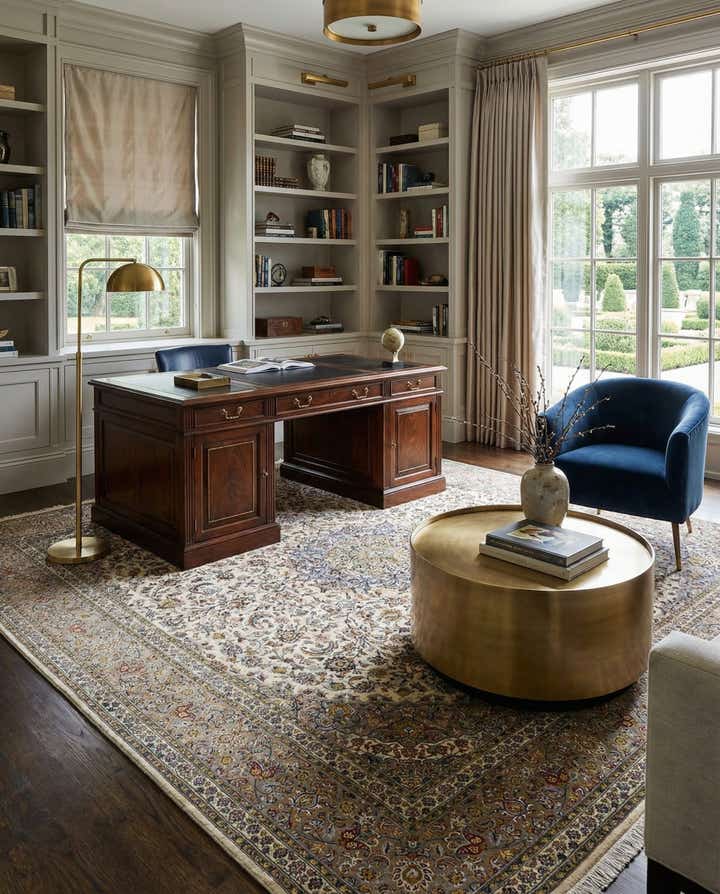 9' 8 x 13' 5 Kashan Wool Rug
