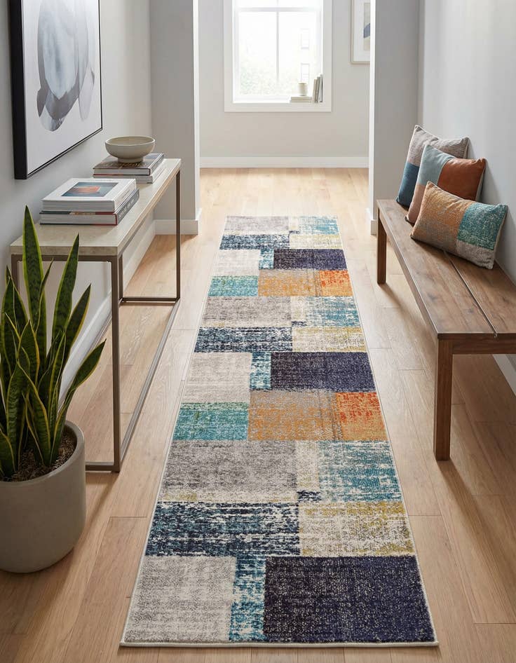 Detail image of 2' x 8'  Washable Vivid Runner Rug
