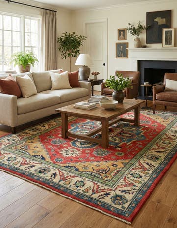 6' 8 x 9' 6 Hand Knotted Kazak Rug