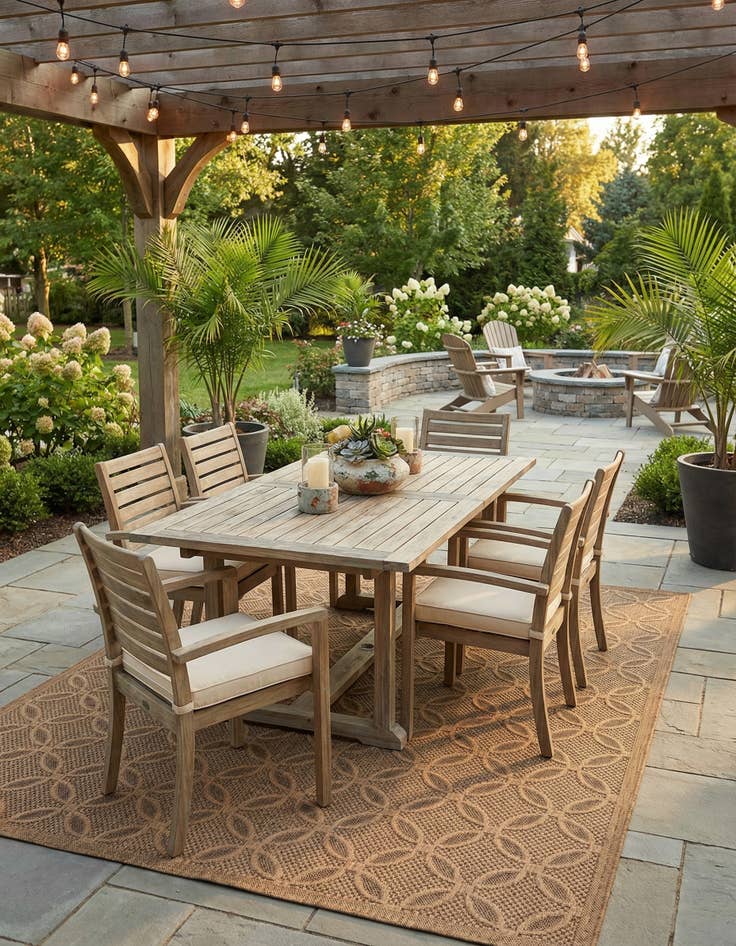 Detail image of  7' x 10'  Washable Lattice Indoor / Outdoor Rug