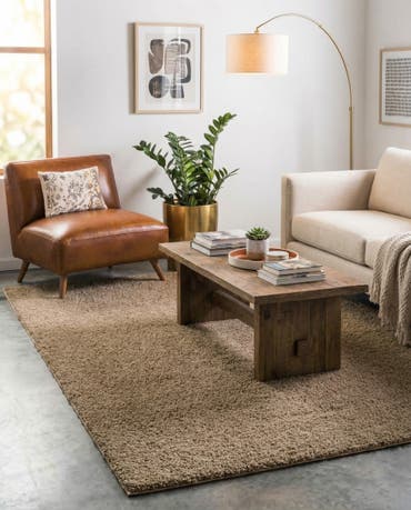  9' x 12' 2 Solid Shag Rug