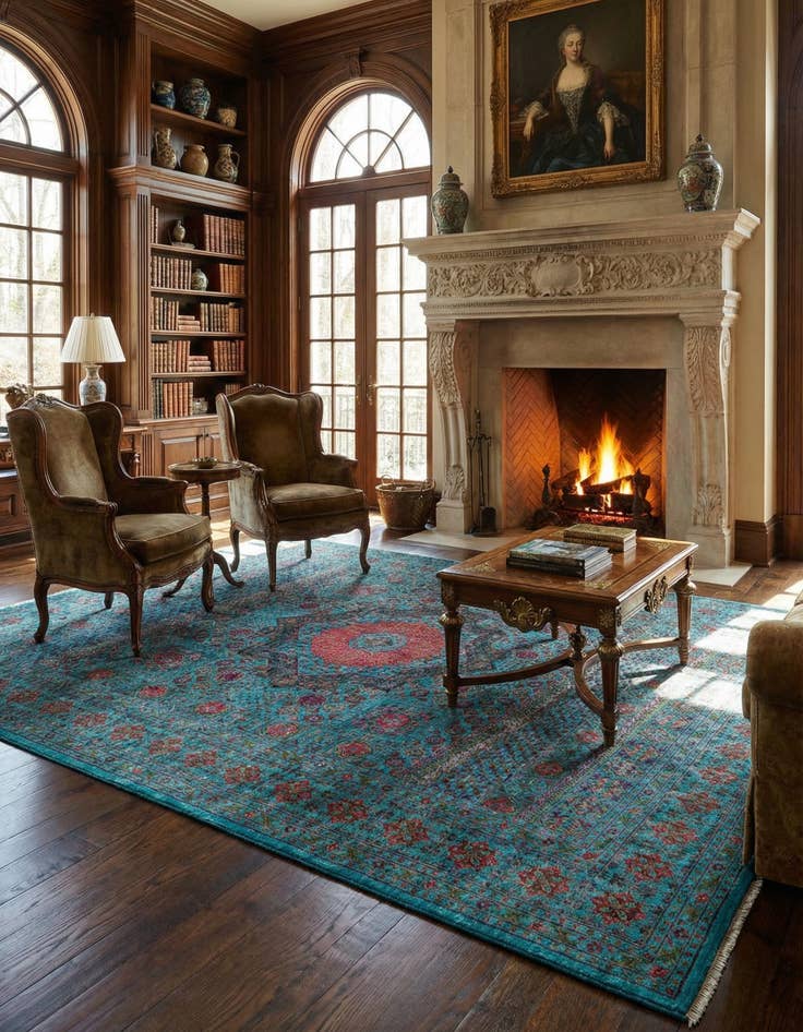 Detail image of 6' 10 x 9' 7 Mamluk Wool Rug