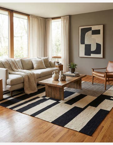 5' 7 x 7' 10 Hand Woven Kilim Modern Wool Rug