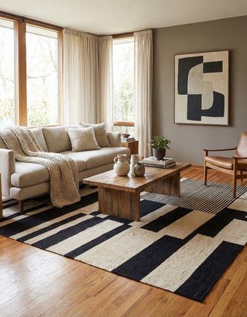 5' 7 x 7' 10 Hand Woven Kilim Modern Wool Rug